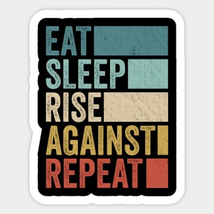 Funny Eat Sleep Rise Name Repeat Retro Vintage Sticker